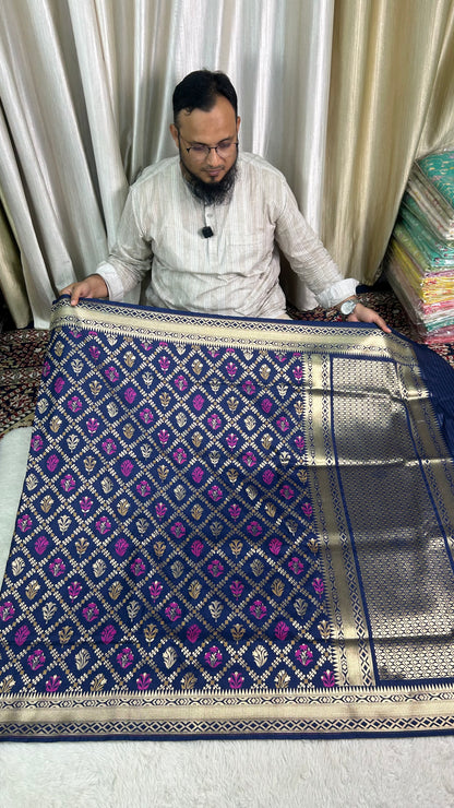 Semi Katan silks Ghadchola saree