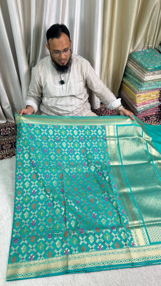 Semi Katan silks Ghadchola saree