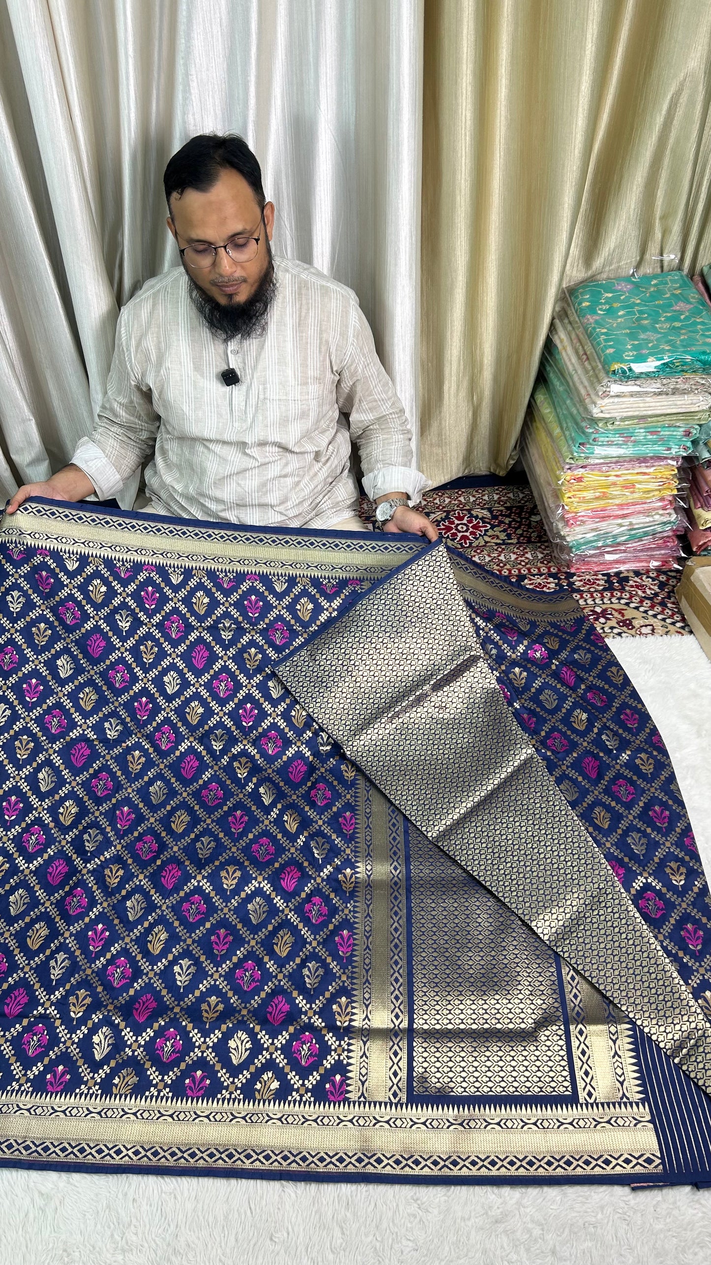 Semi Katan silks Ghadchola saree