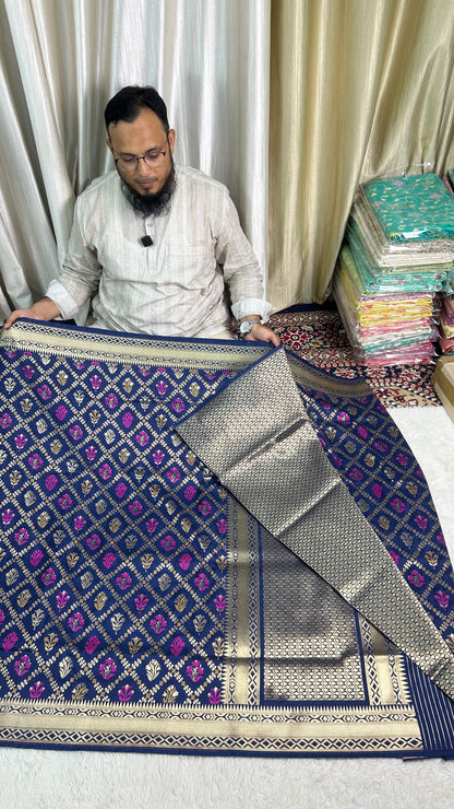 Semi Katan silks Ghadchola saree