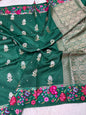 Banaras Handloom Raw Mango Saree with Petit Point Embroidery