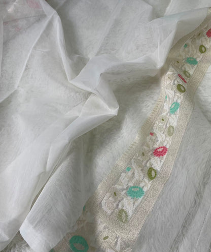 Banarasi Handloom Semi Cotton Tilffi  jamdhani saree