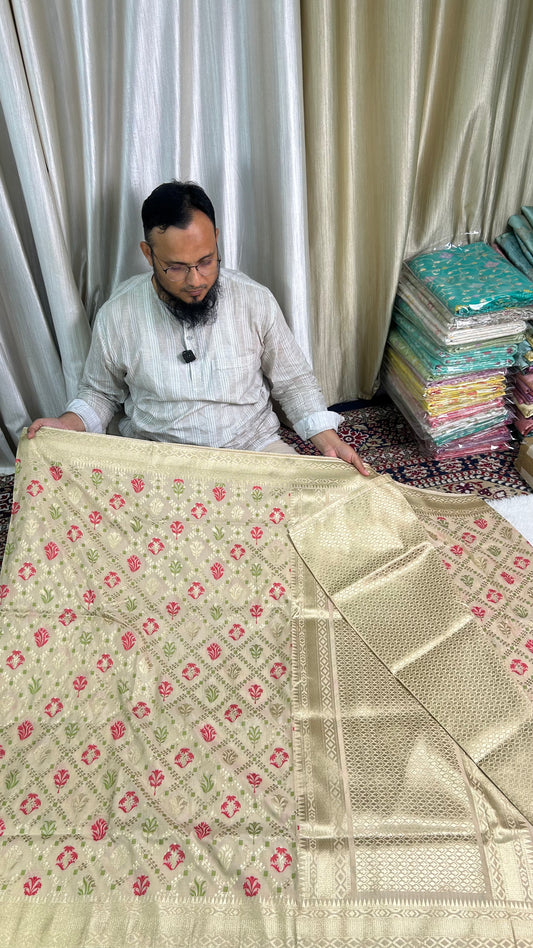 Semi Katan silks Ghadchola saree