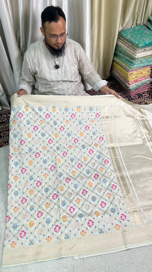 Semi Katan silks Ghadchola saree