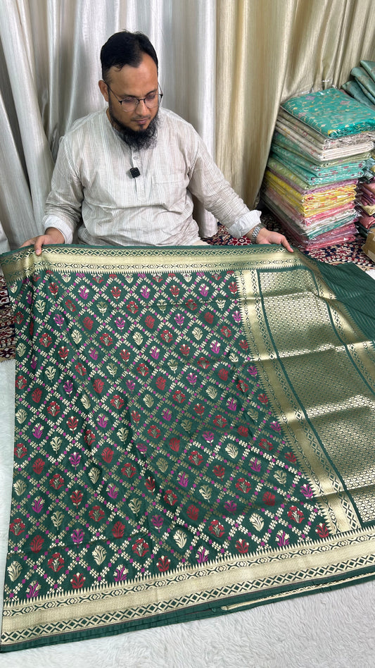 Semi Katan silks Ghadchola saree