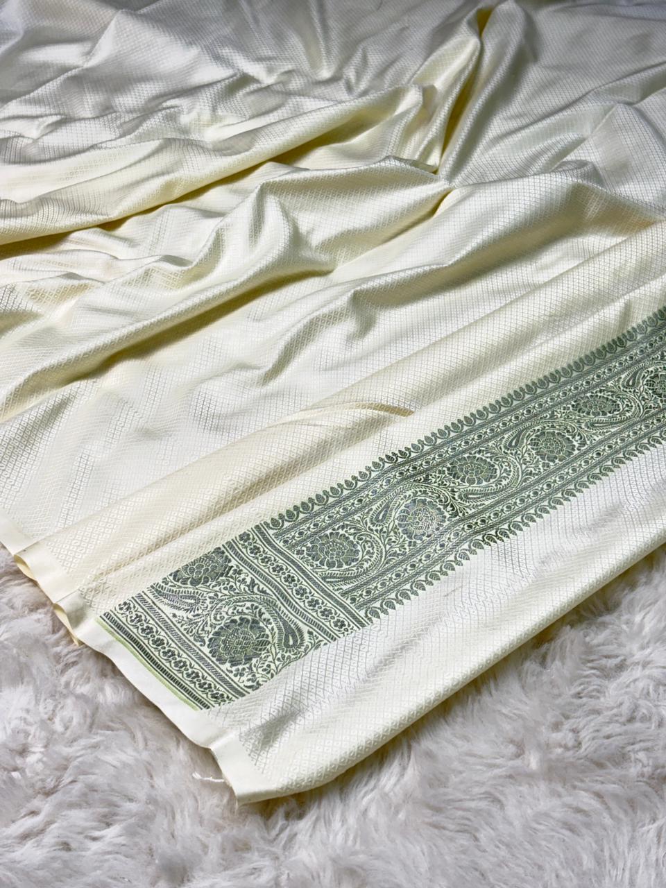 Mashru silks Tilffi Cutwork Jaal Design Saree