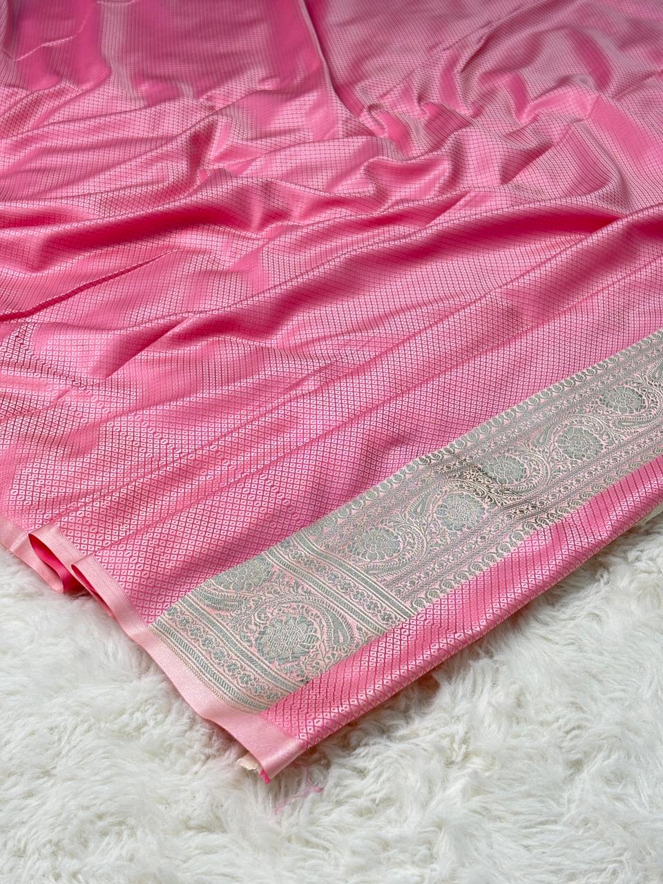 Mashru silks Tilffi Cutwork Jaal Design Saree