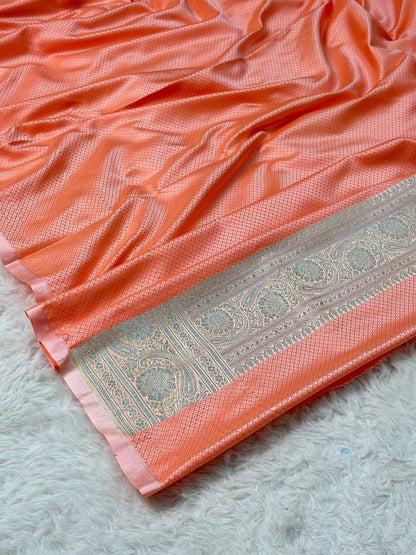 Mashru silks Tilffi Cutwork Jaal Design Saree